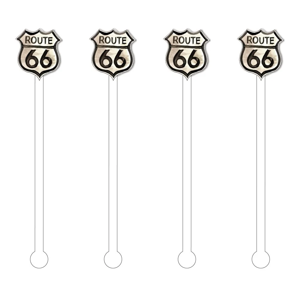 Route 66 Sign Acrylic Stir Sticks