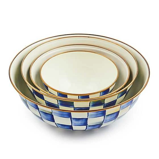 Royal Check Enamel Everyday Bowl - Large - Image 2