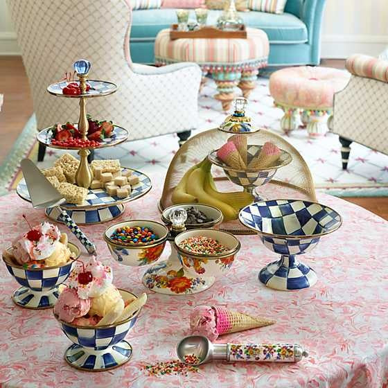 Royal Check Enamel Ice Cream Dish - Image 2