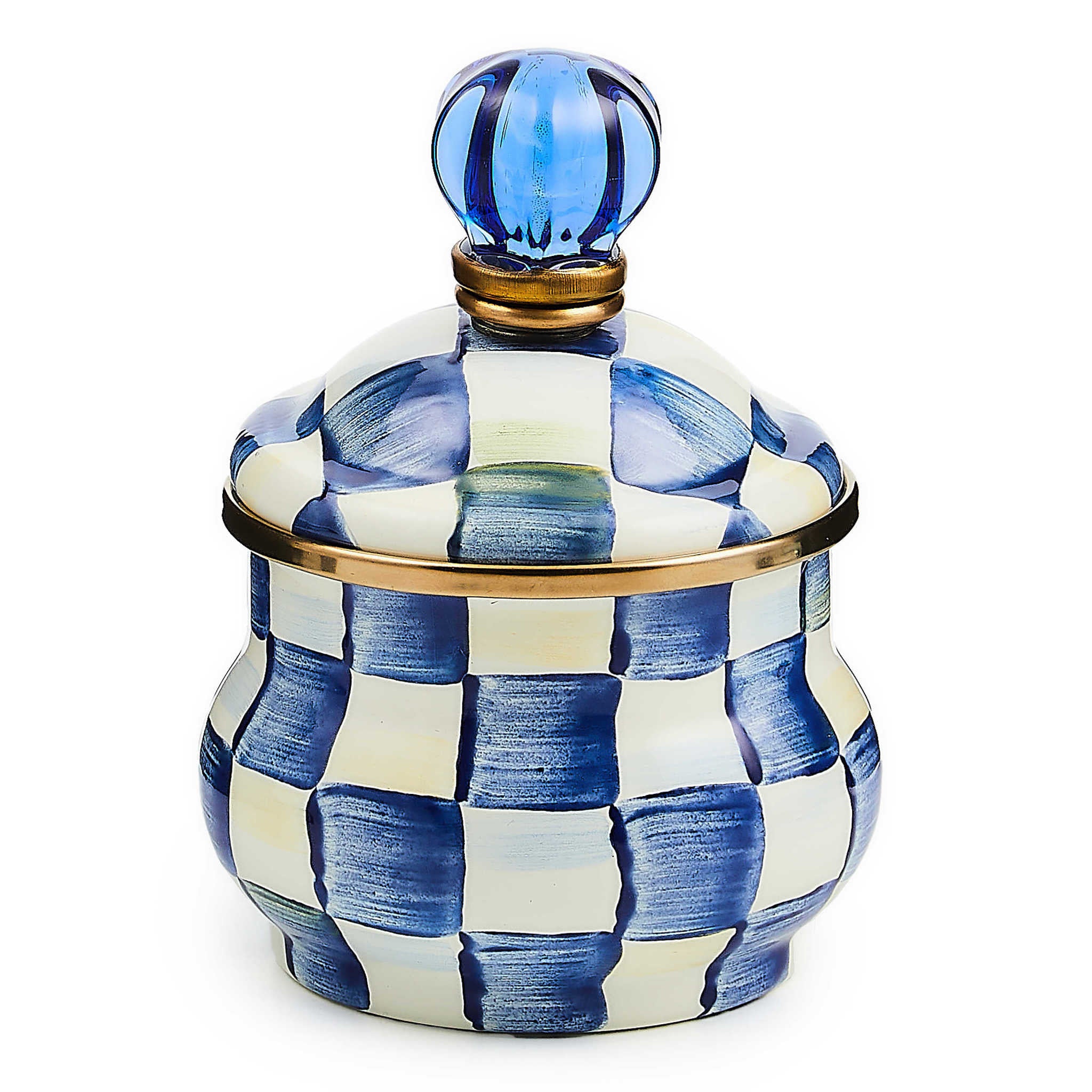 Royal Check Enamel Lidded Sugar Bowl