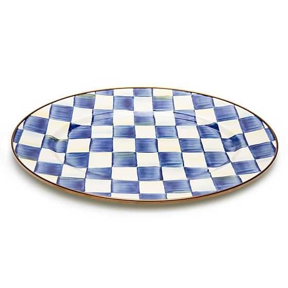 Royal Check Enamel Oval Platter - Image 3