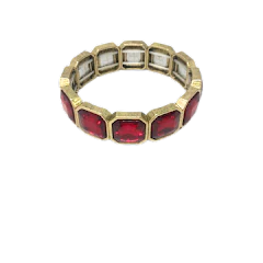 Ruby Rhinestone Stretch Bracelet