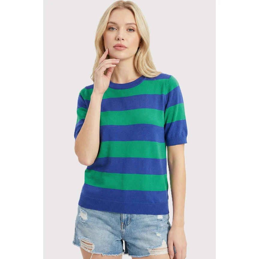 Ruby Short Sleeves Striped Sweater