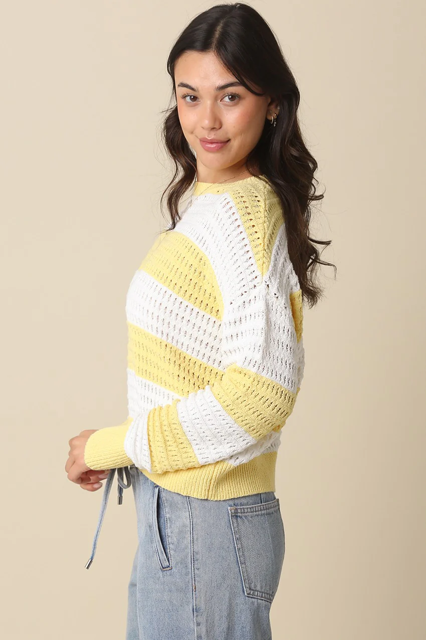 Sadie Mesh Stripe Knit Sweater - Image 2