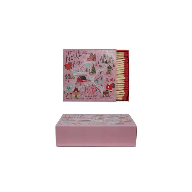 Safety Matches in Matchbox With North Pole Scene