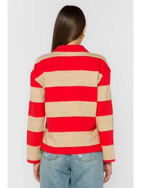 Sailor Long Sleeve Pop Over Rugby Polo Top - Image 2