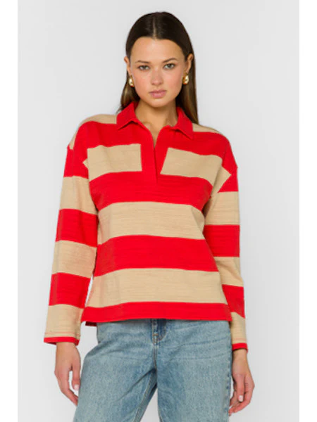 Sailor Long Sleeve Pop Over Rugby Polo Top - Image 7