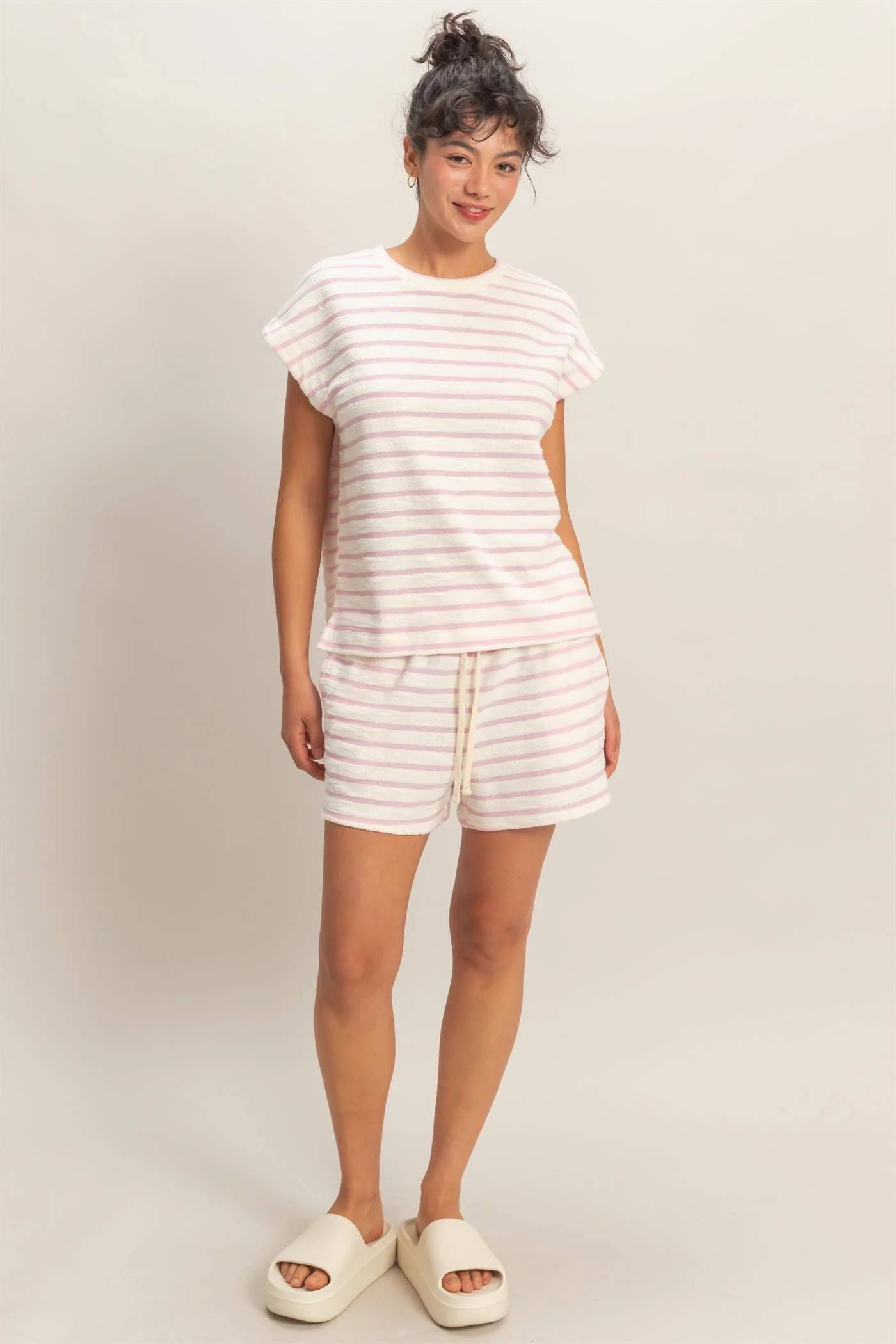 Sandra Striped Round Neck Short Sleeve Top - Image 4