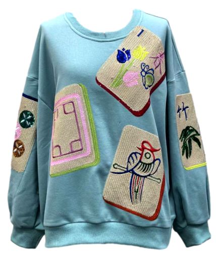 Sandy Scattered Mahjong Tile Sweatshirt - Image 2