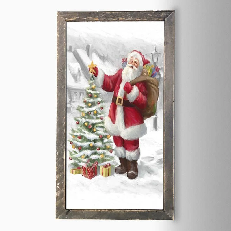 Santa with Outdoor Tree H Natural HS