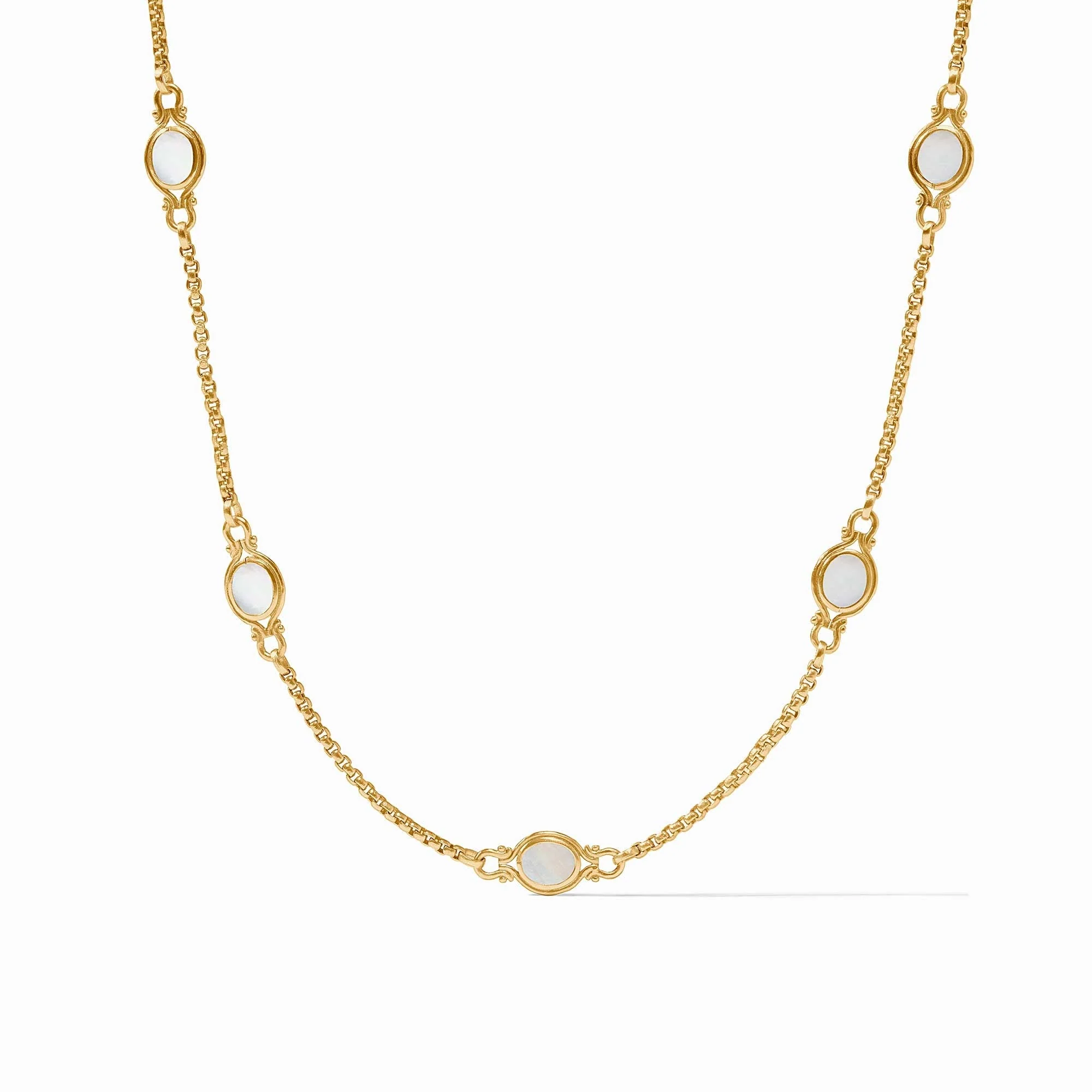 Saratoga Stone Station Necklace Mother of Pearl