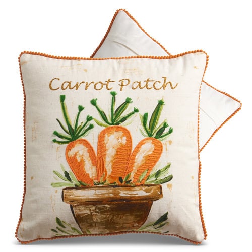 “SB” 14” Carrot Patch Pillow