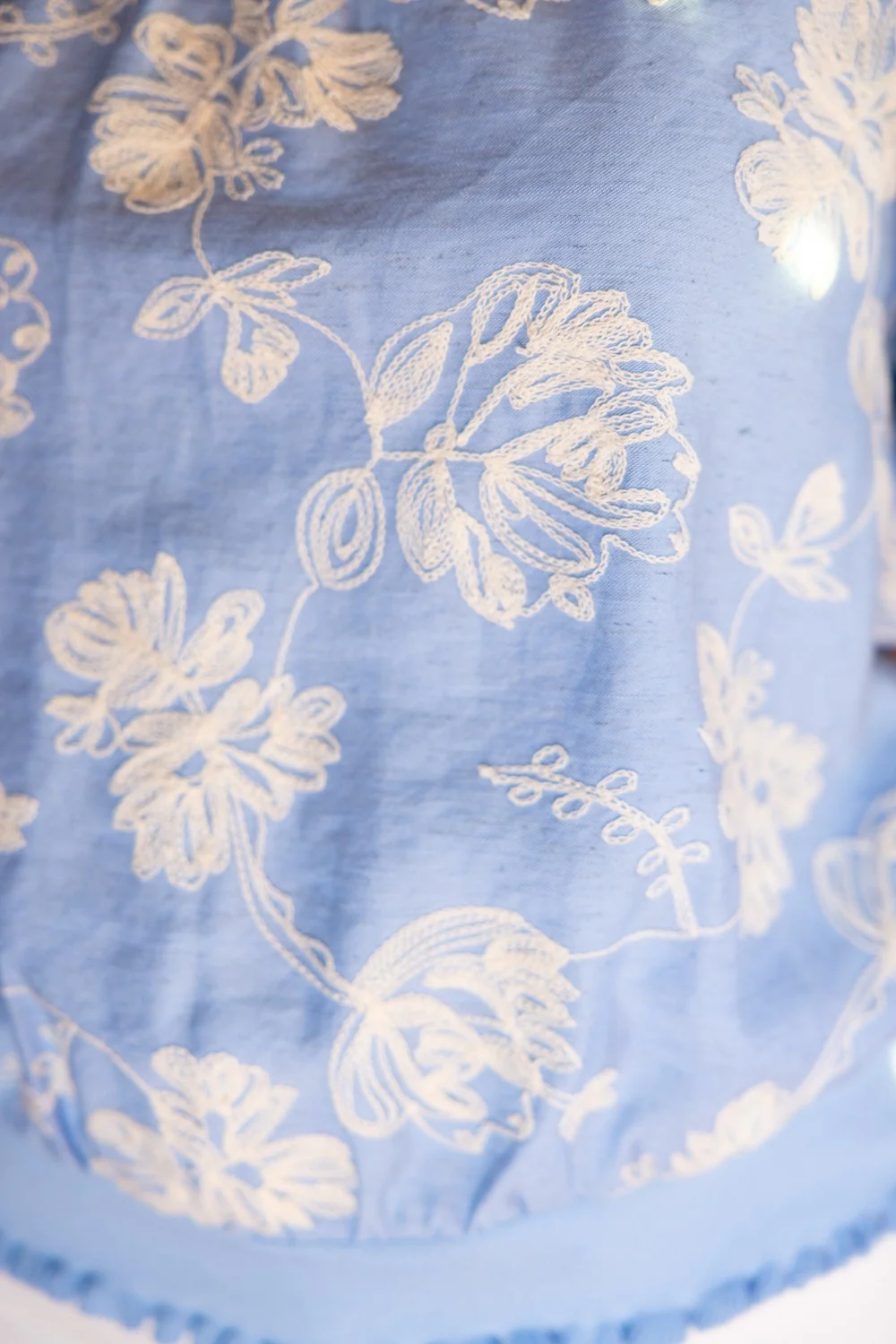 Scarlett Floral Embroidered Elastic Banded Bubble Sleeve Top - Image 4