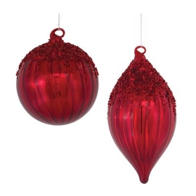 Sequined Glass Ornament-sold individually