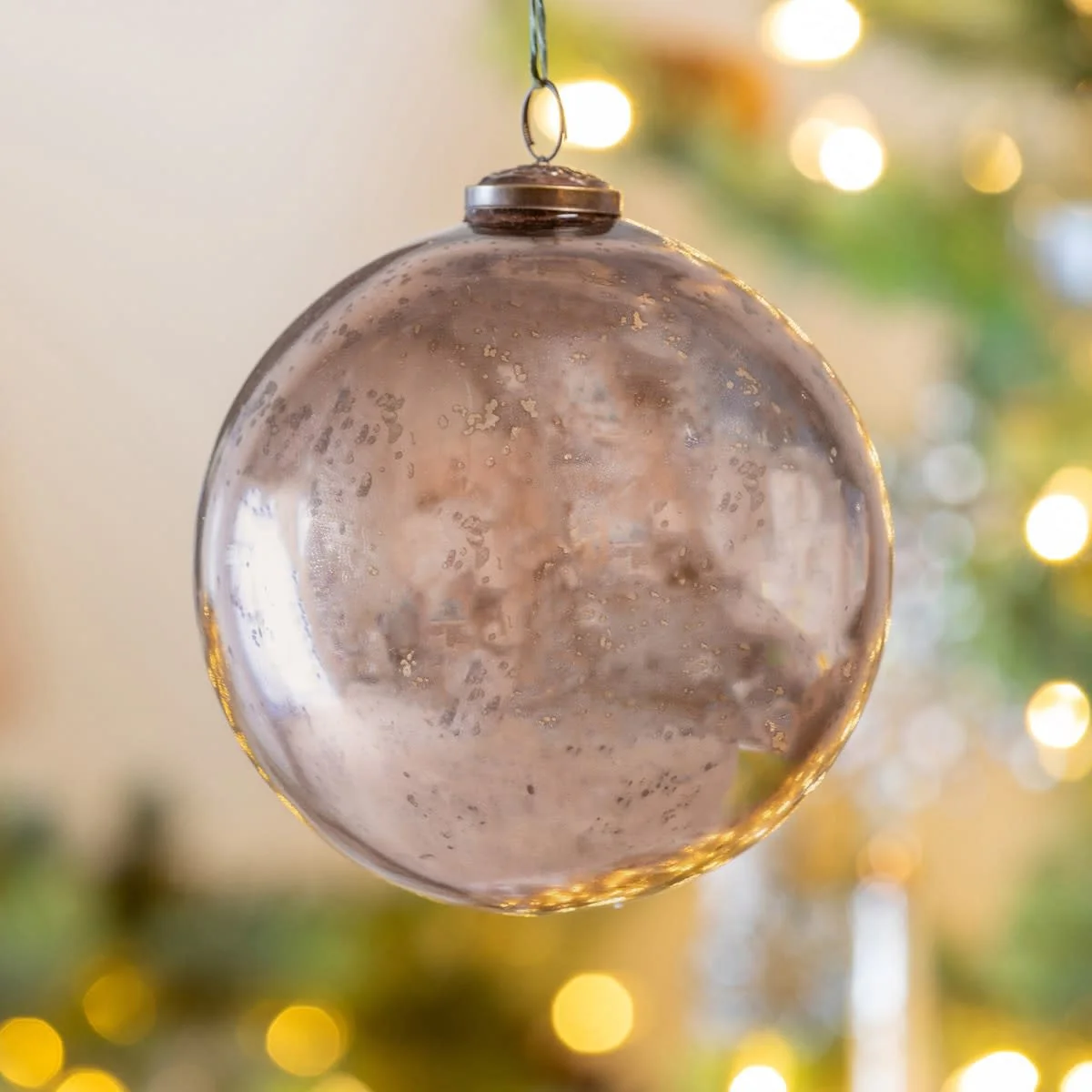 Shiny Champagne Glass Ball Ornament