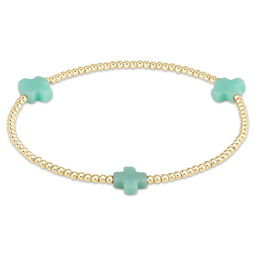 Signature Cross Gold Pattern 2MM Bead Bracelet - Image 18