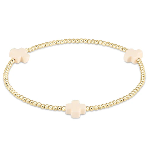 Signature Cross Gold Pattern 2MM Bead Bracelet - Image 20