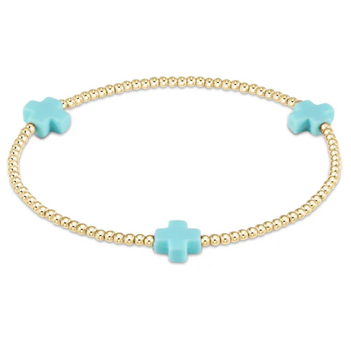 Signature Cross Gold Pattern 2MM Bead Bracelet - Image 23