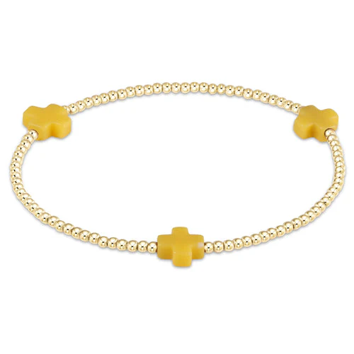 Signature Cross Gold Pattern 2MM Bead Bracelet - Image 24