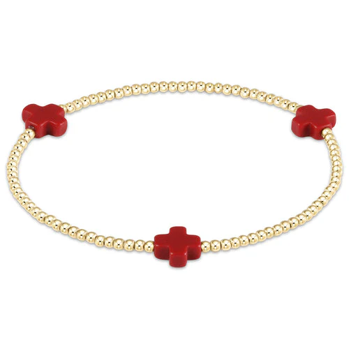 Signature Cross Gold Pattern 2MM Bead Bracelet - Image 28