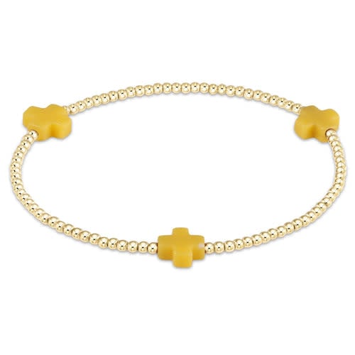 Signature Cross Gold Pattern 2MM Bead Bracelet - Image 3