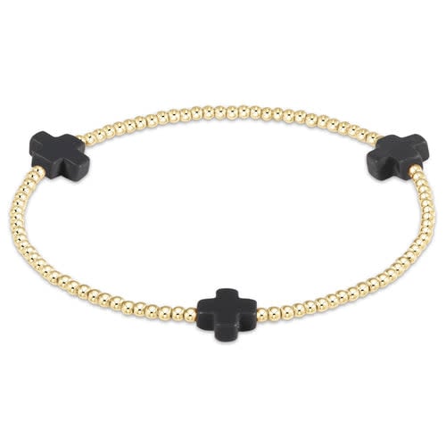 Signature Cross Gold Pattern 2MM Bead Bracelet - Image 4