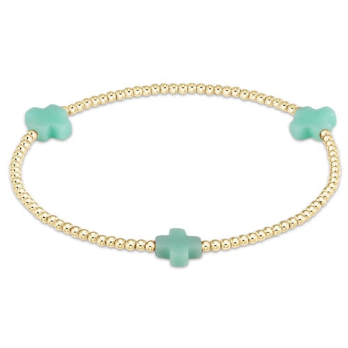 Signature Cross Gold Pattern 2MM Bead Bracelet - Image 7