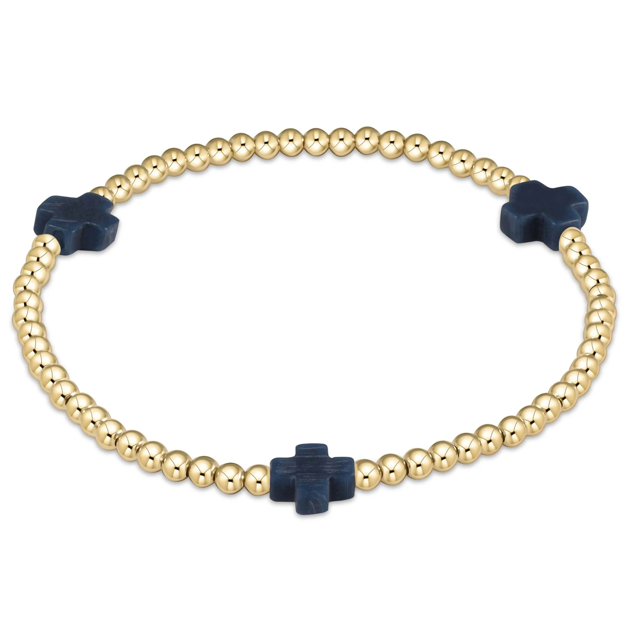Signature Cross Gold Pattern 3mm Bead Bracelet - Image 10