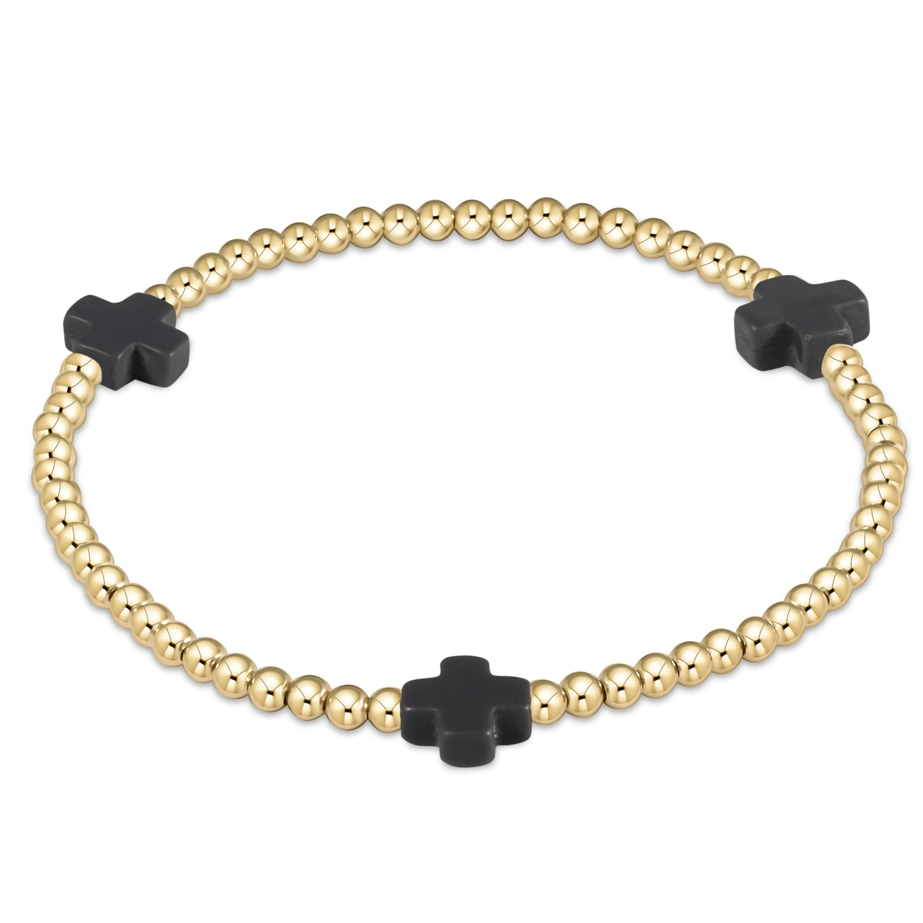 Signature Cross Gold Pattern 3mm Bead Bracelet - Image 14
