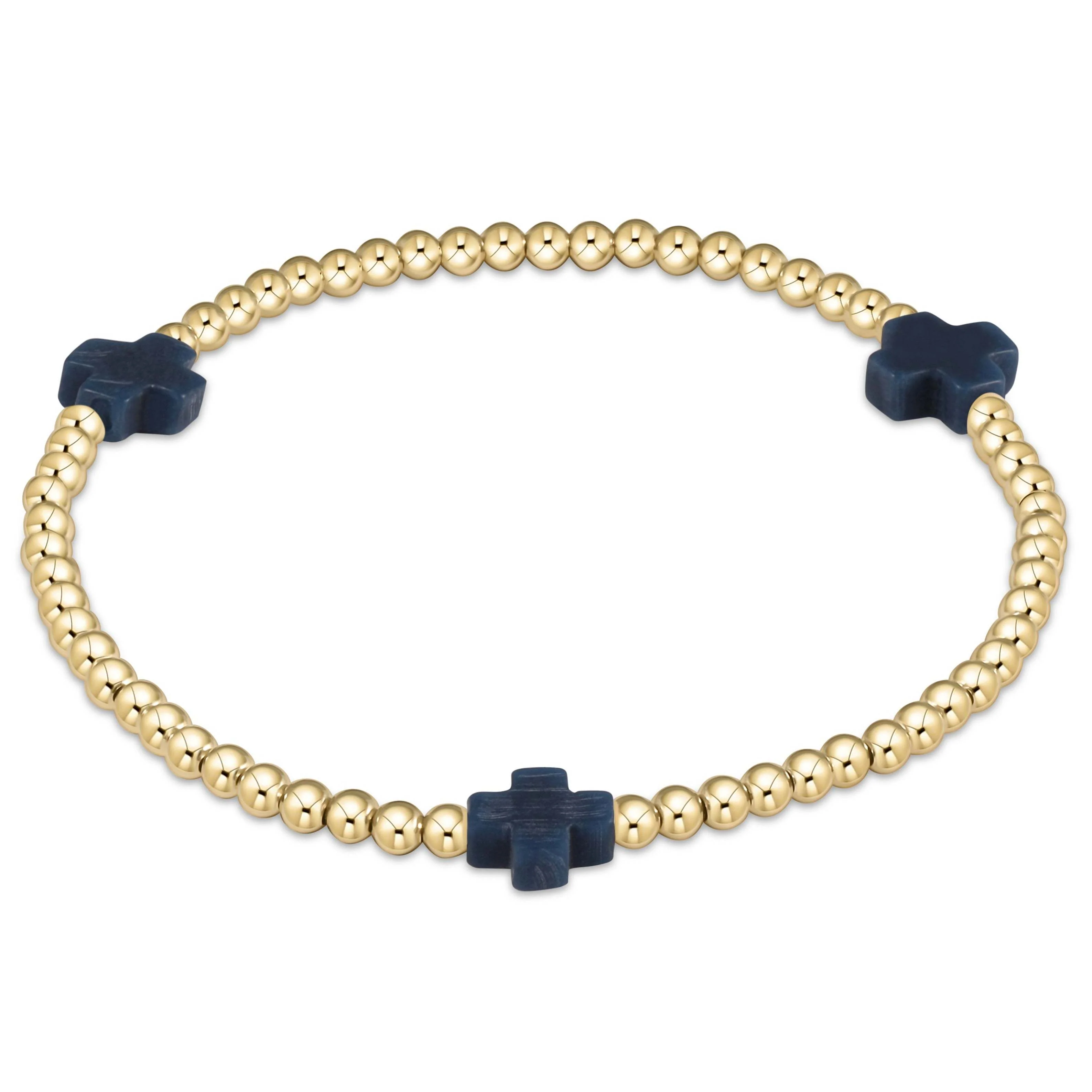 Signature Cross Gold Pattern 3mm Bead Bracelet - Image 20