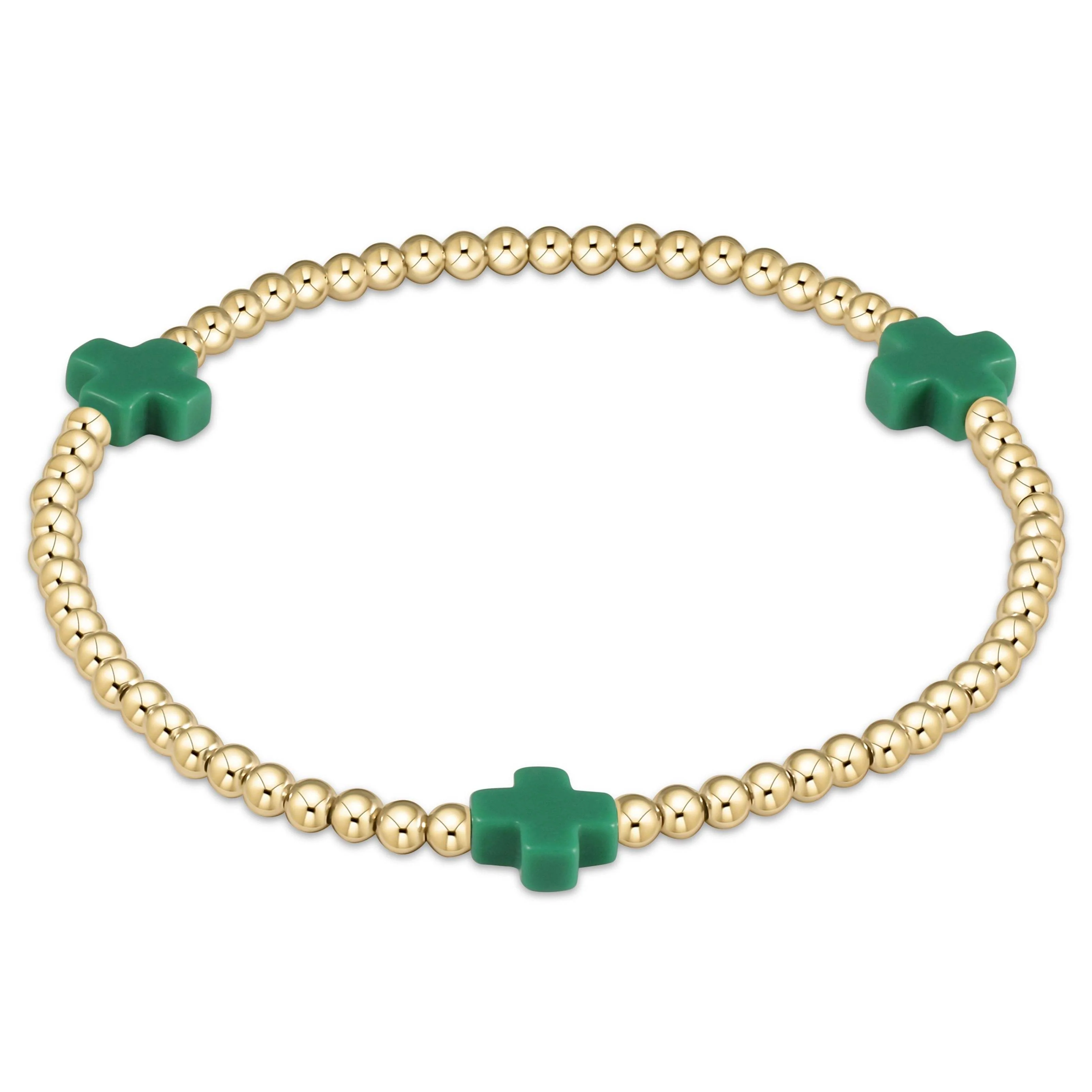 Signature Cross Gold Pattern 3mm Bead Bracelet - Image 21