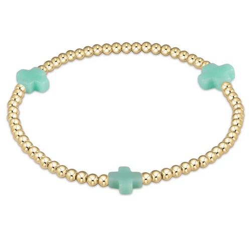 Signature Cross Gold Pattern 3mm Bead Bracelet - Image 23