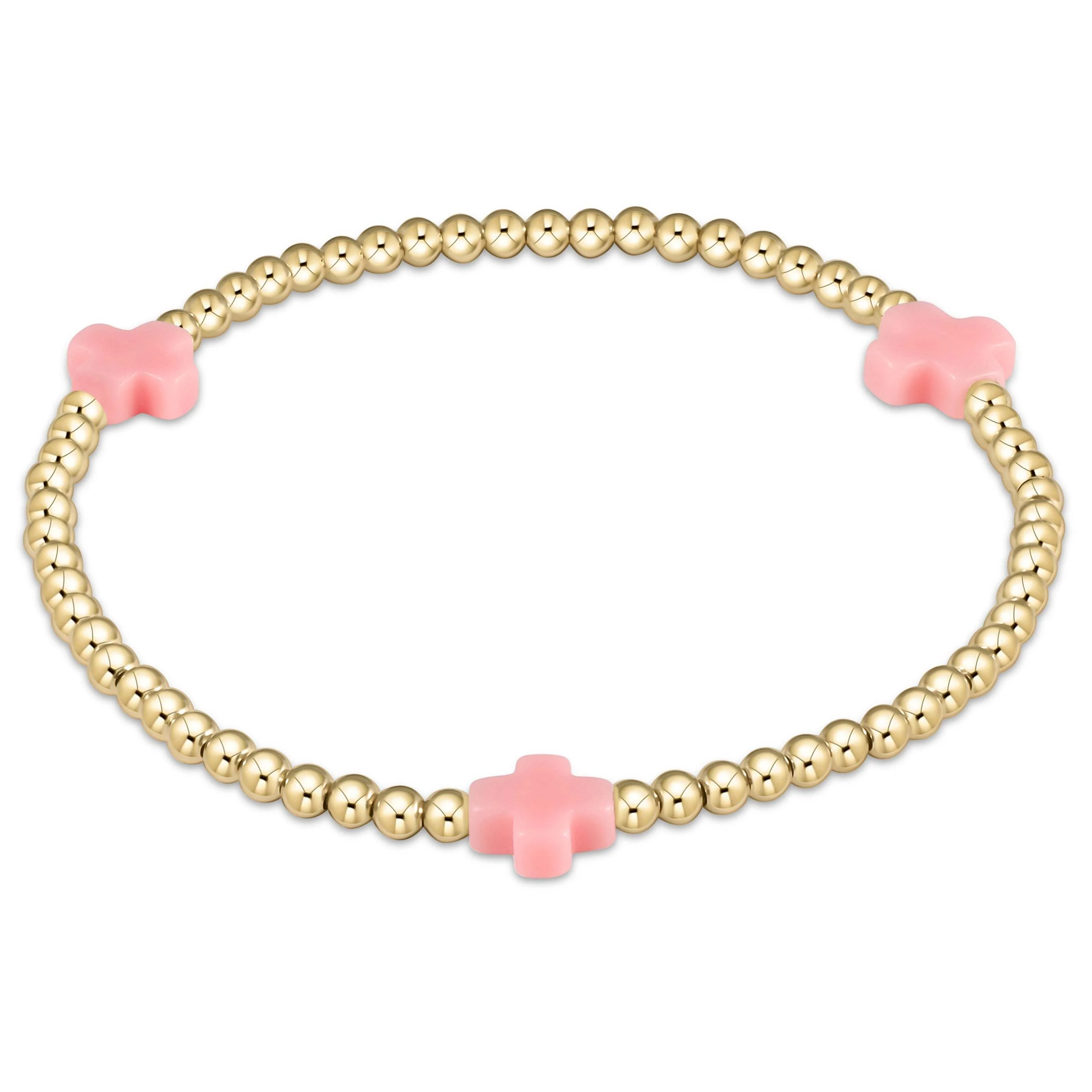 Signature Cross Gold Pattern 3mm Bead Bracelet - Image 25
