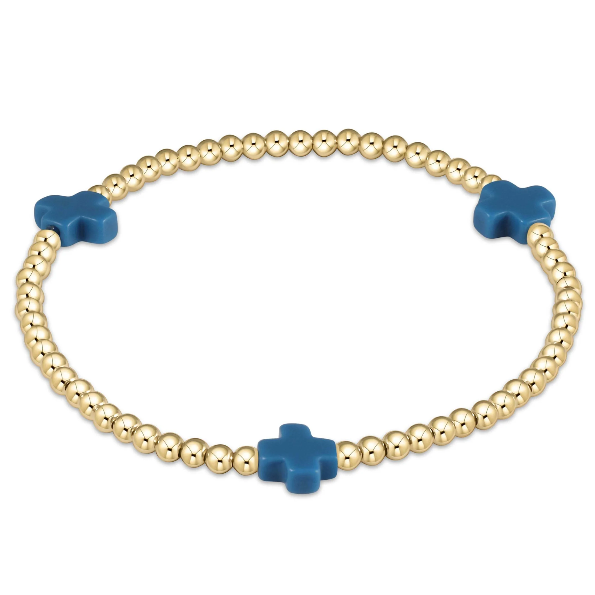 Signature Cross Gold Pattern 3mm Bead Bracelet - Image 9