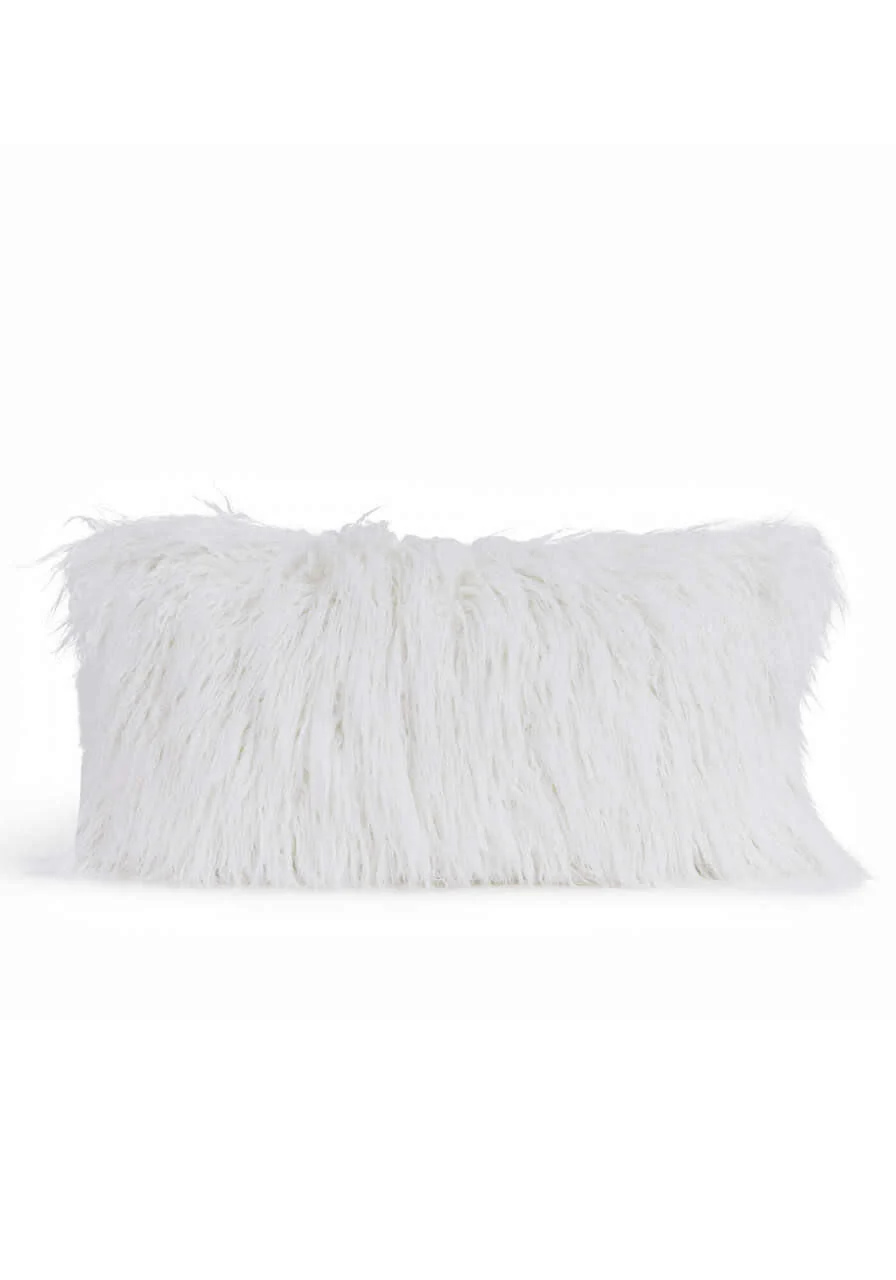 Signature Series White Tibetan Lamb Faux Fur Pillows - Image 2