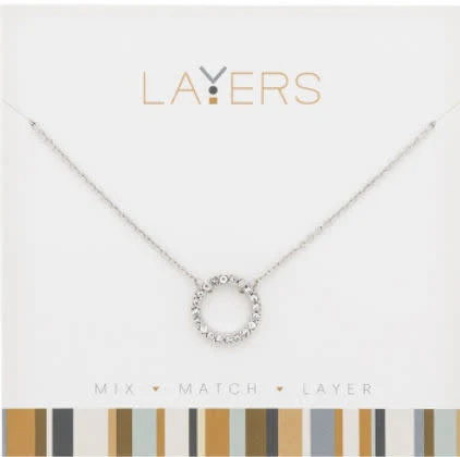 Silver CZ Decorative Circle Layers