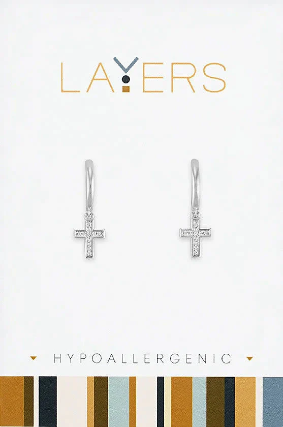 Silver Huggie Layers Earrings - Image 4