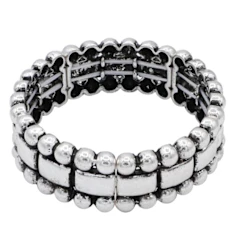 Silver Ox Western Bubble Stretch Bracelet