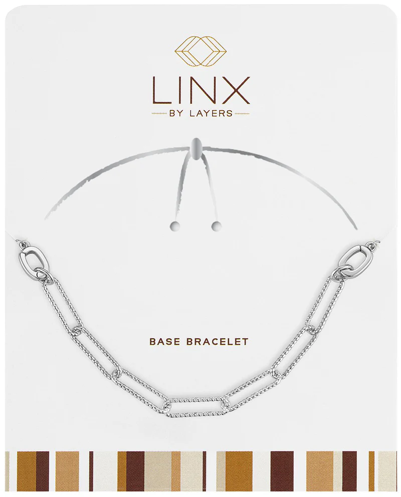 Silver Ribbed Paperclip LINX Base Bracelet