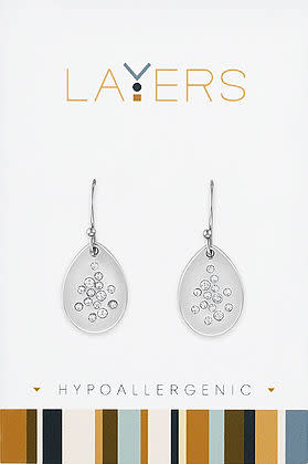 Silver Stardust Dangle Layers Earrings