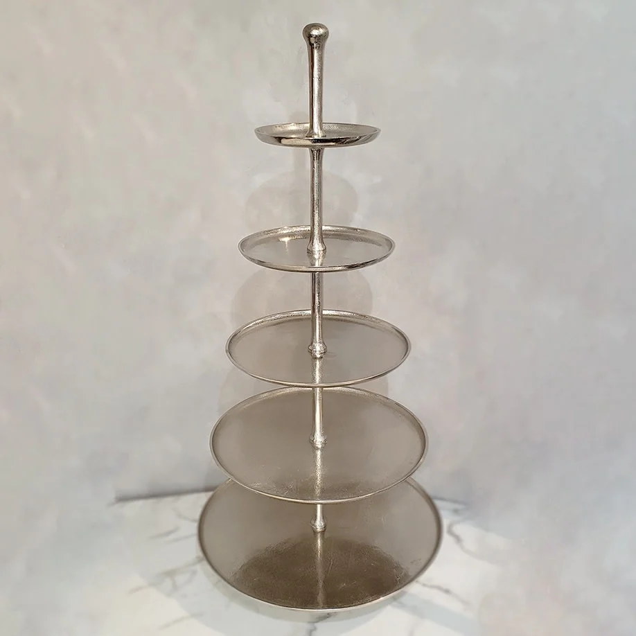 Silver Textured 5-Tier Stand