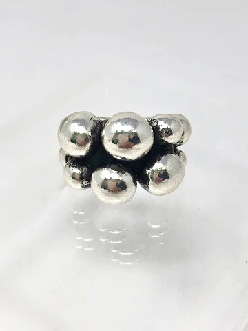 Silver Vintage Stretch Bubble Ring