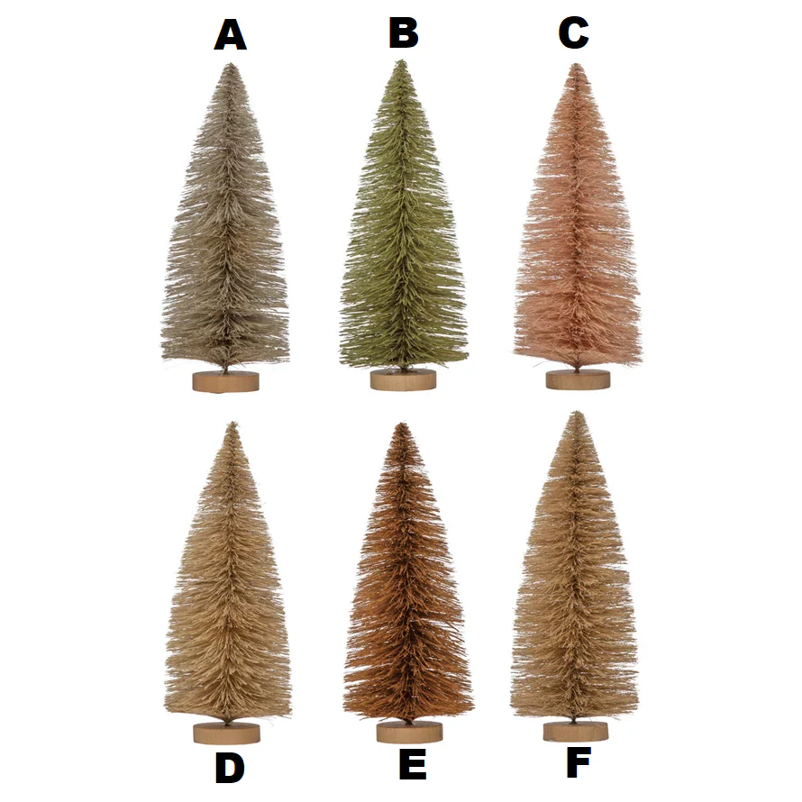 Sisal Bottle Brush Tree With Wood Base