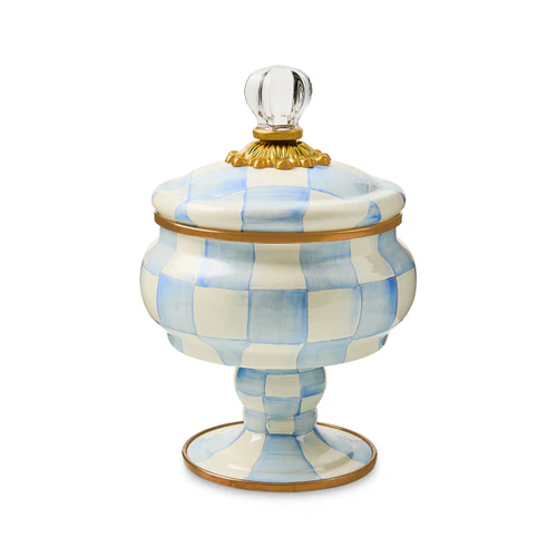 Mackenzie Childs Sky Check Curiosity Pot