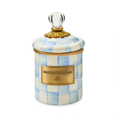 Mackenzie Childs Sky Check Demi Canister