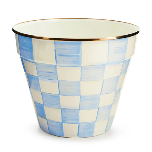 Mackenzie Childs Sky Check Extra Large Garden Pot