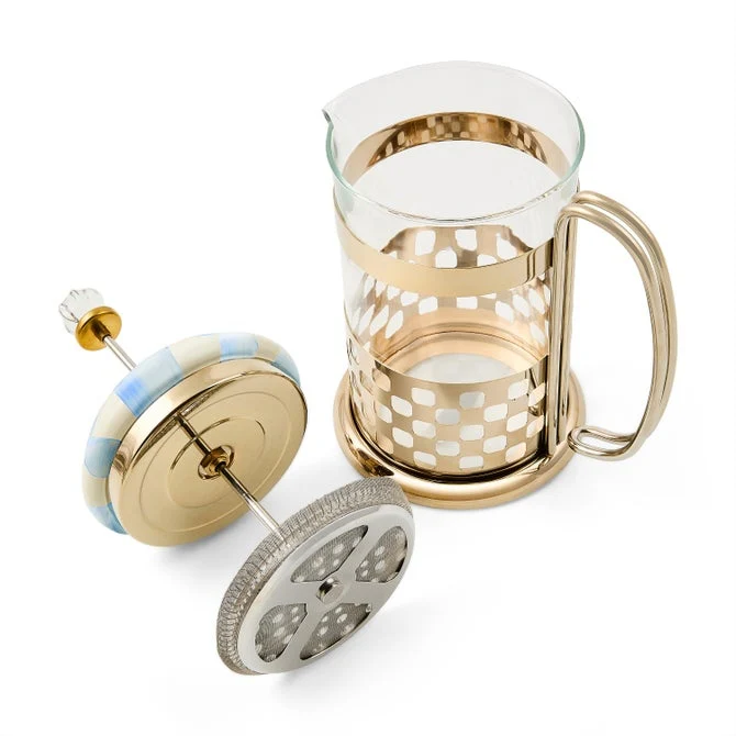 Mackenzie Childs Sky Check French Press - Image 2