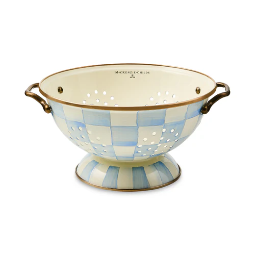Mackenzie Childs Sky Check Large Colander