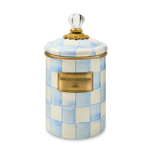 Mackenzie Childs Sky Check Medium Canister