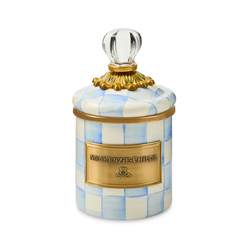 Mackenzie Childs Sky Check Mini Canister
